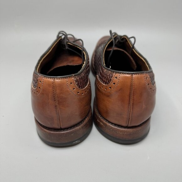 Allen Edmonds Hampstead Mens Wingtip Oxford Dress Shoes Brown Woven Leather 11.5 main image 4